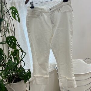 LILA RYAN White Denim Cropped Jeans